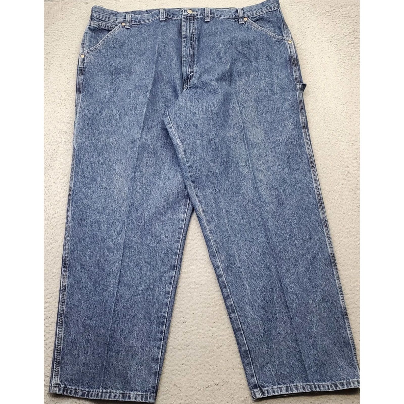 Wrangler Wrangler Mens Jeans Carpenter Denim 44 Blue Pockets Workwear 94LSWDV Size 44 Mens Size US 44 / EU 60 - 2 Thumbnail