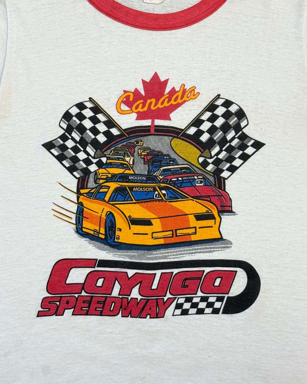 Vintage Rare Vintage 80s Cayuga Speedway Canada Ringer T-Shirt Small Size US S / EU 44-46 / 1 - 3 Thumbnail
