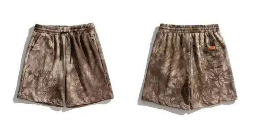 Japanese Brand 21SS Indigo Union Japan Brown Tie Dyed Sweatshorts Size US 30 / EU 46 - 2 Thumbnail