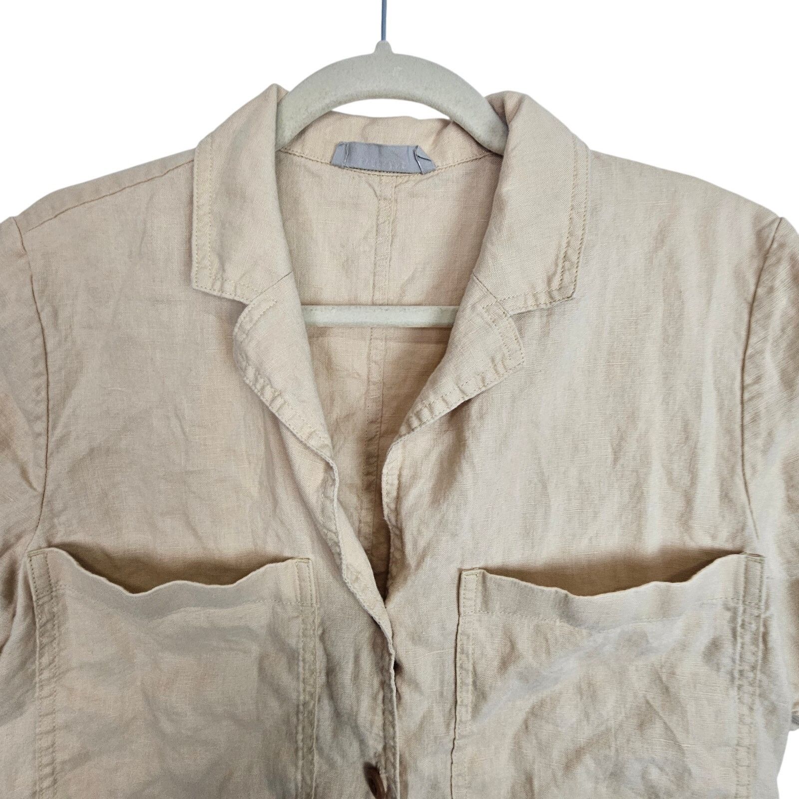 Everlane Everlane Crop Top Button Front Shirt Linen Tunic Top Women S Size S / US 4 / IT 40 - 2 Thumbnail