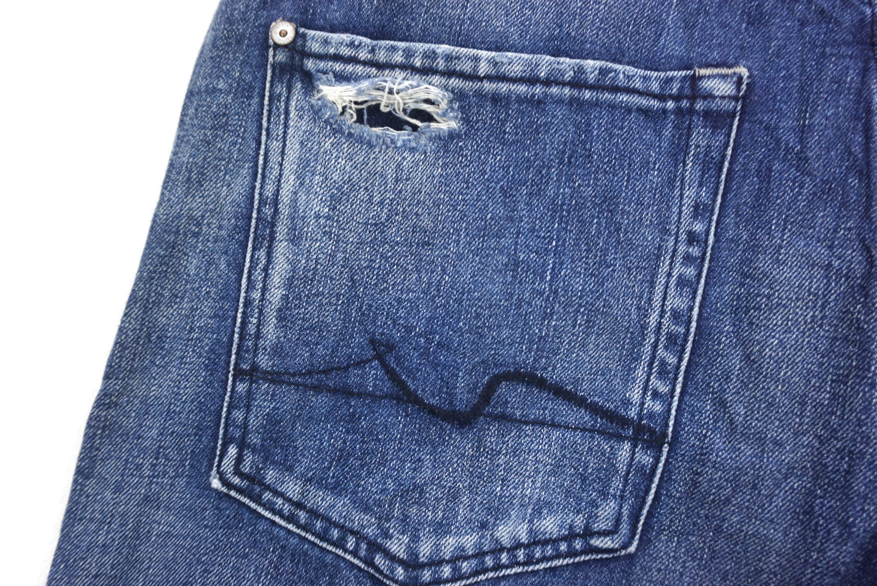 7 For All Mankind Selvedge Jeans Size 32 fit W34xL33.5 Larry Distressed Denim Size US 32 / EU 48 - 13 Thumbnail