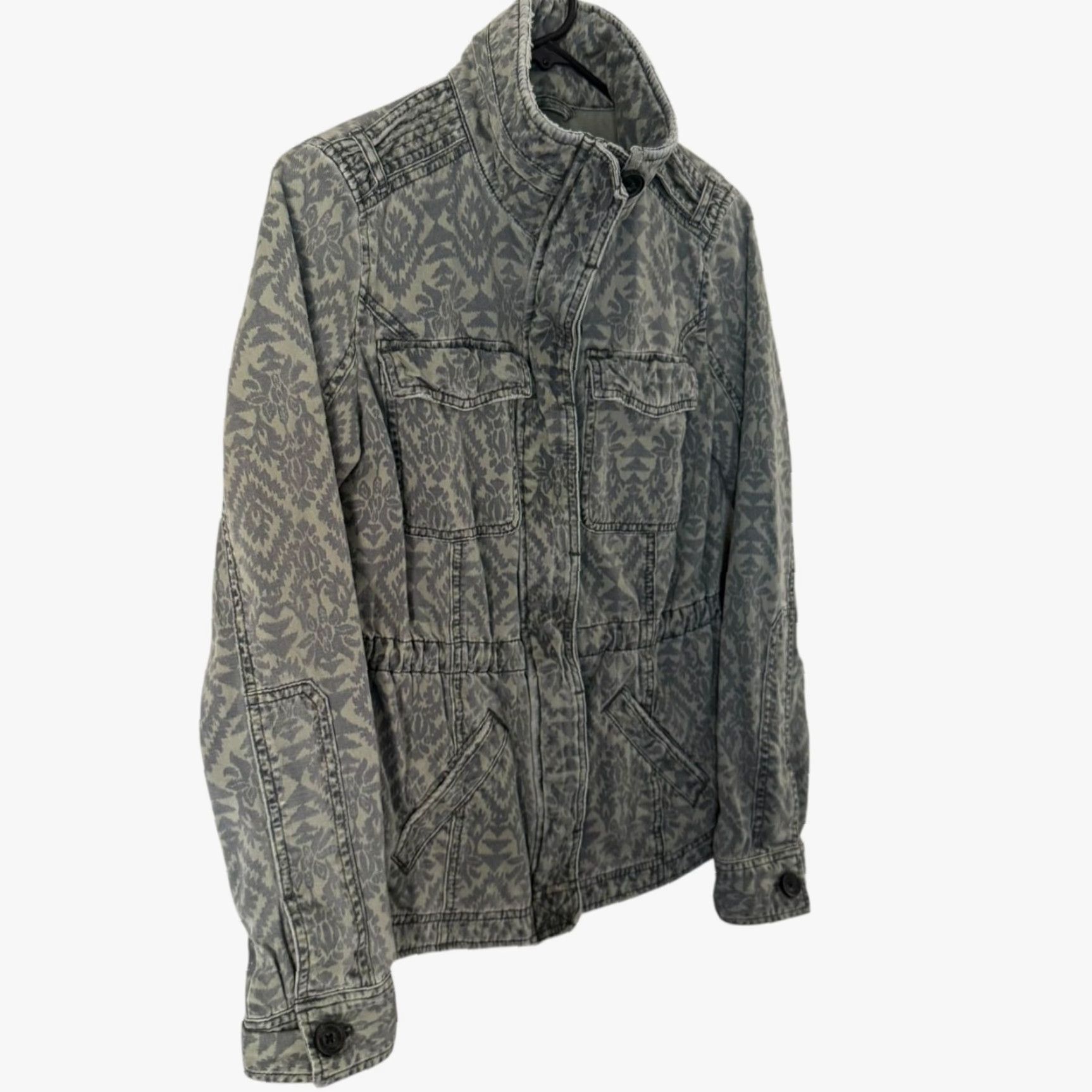 Abercrombie & Fitch Abercrombie & Fitch Military Cargo Jacket Green Women's Small Distress Full Zip Size S / US 4 / IT 40 - 3 Thumbnail