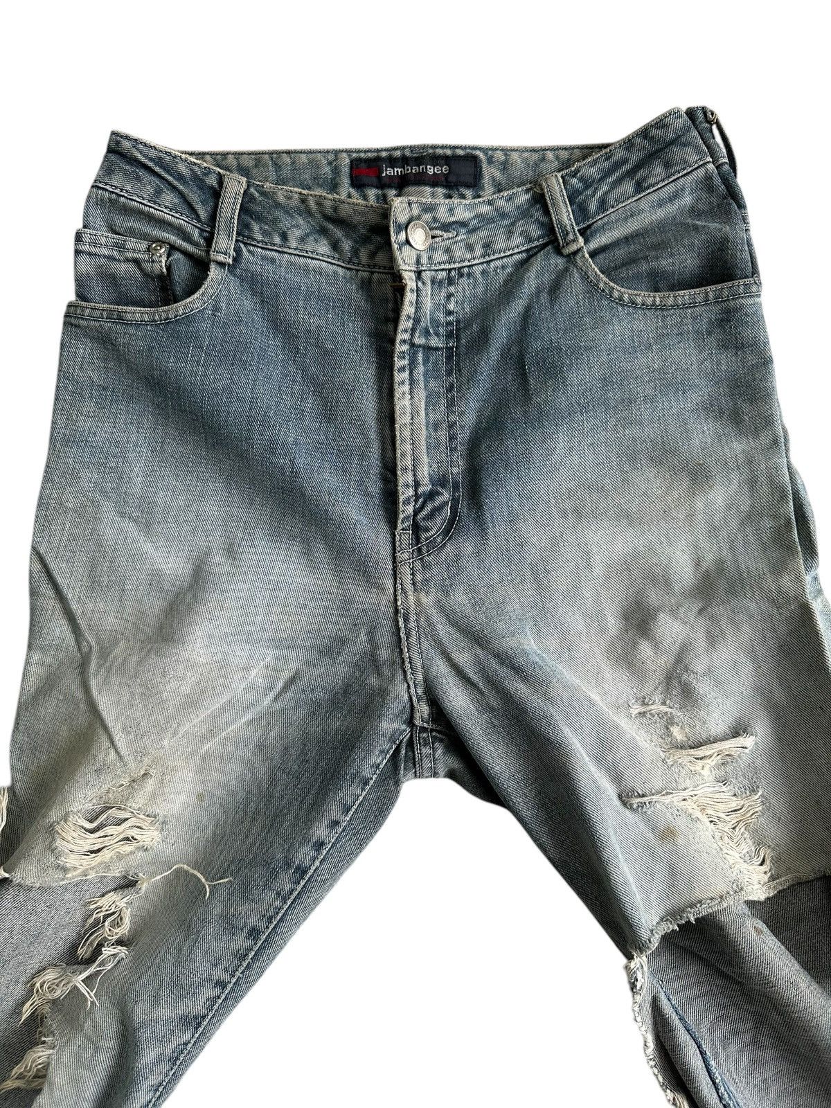 Drain Gang SICK DISTRESSED JEANS CRAZY WASHED HOMELESS PUNK STYLE Size US 30 / EU 46 - 5 Thumbnail