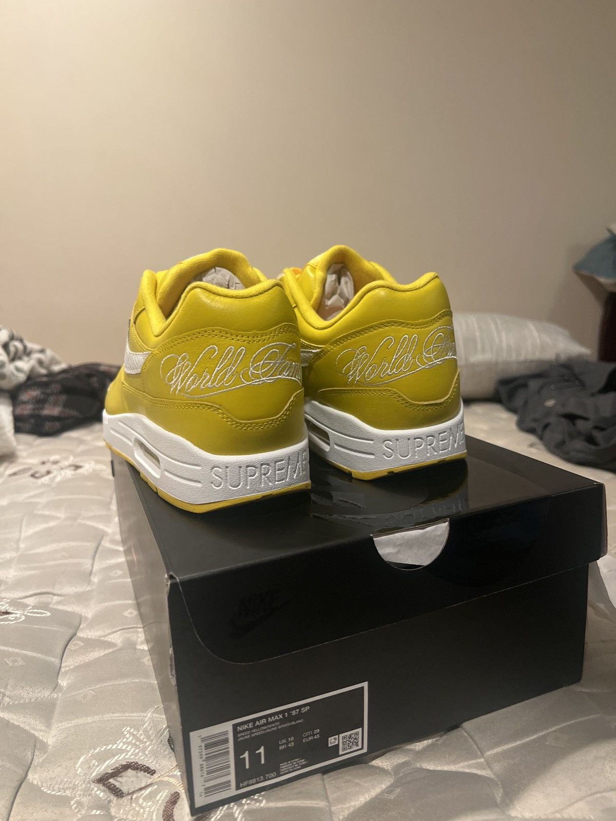 Nike × Supreme DS NIKE AIR MAX 1 SUPREME 2025 COLLAB/ YELLOW Size US 11 / EU 44 - 5 Thumbnail