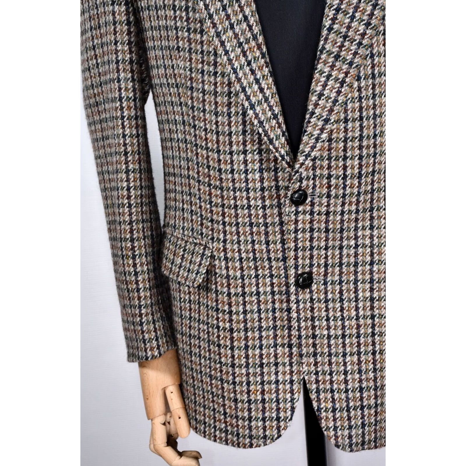 Harris Tweed Harris Tweed Blazer Shirt England Houndstooth Men's Wool 40" 18 Multicolor Chest 22" Very Good Pattern 80s/90s Mens Size 48R - 6 Thumbnail