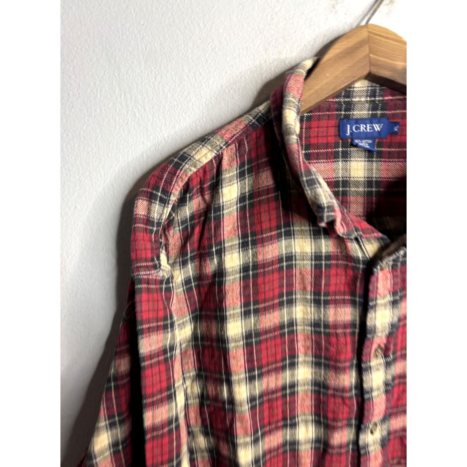 J.Crew J.Crew Shirt Mens XL Red Plaid Flannel Button Front Long Sleeve Cotton Casual Size US XL / EU 56 / 4 - 2 Thumbnail