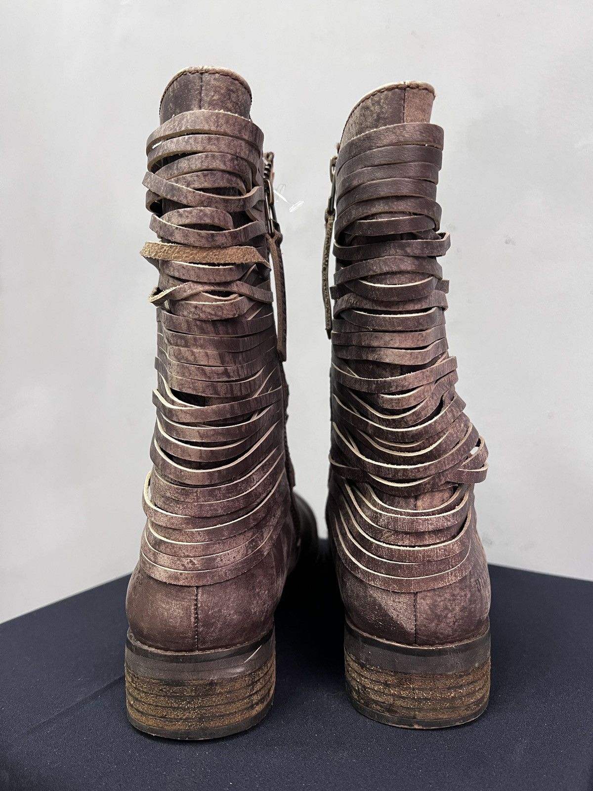 If Six Was Nine Brown distressed leather boots guidi style ankle moto style Size US 8 / EU 41 - 5 Thumbnail