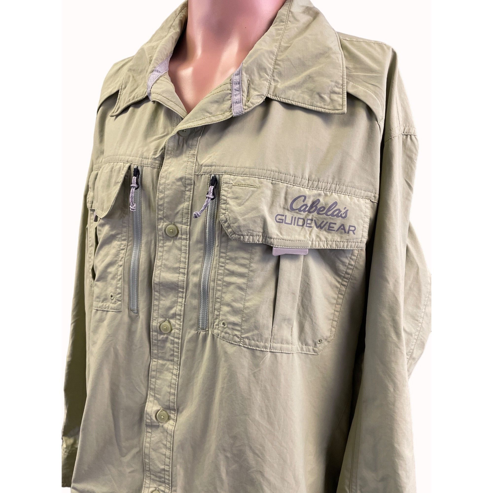 Other Cabela's Guidewear Men's Green Fishing Shirt Button Up long Size US XL / EU 56 / 4 - 2 Thumbnail