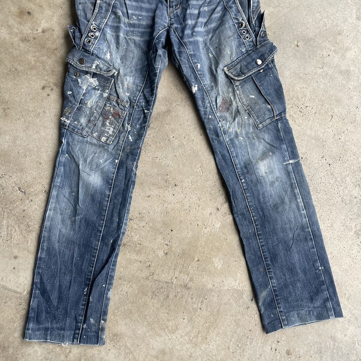 🔥🇯🇵PPFM Multipockets Splatter Paint Sick Punk Distress Denim