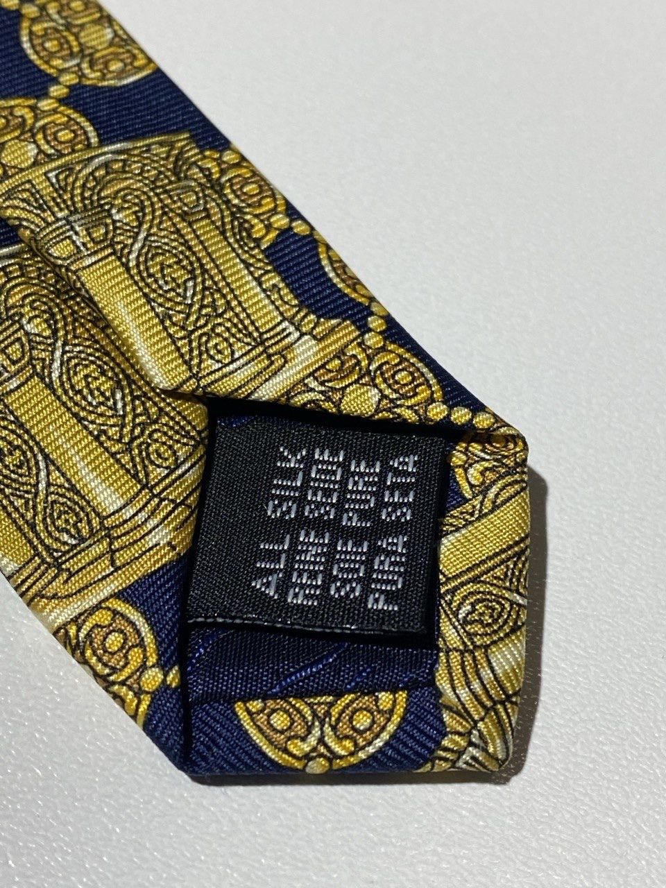 Balmain Pierre Balmain Vintage Tie Silk Baroque Gold Blue Size ONE SIZE - 12 Thumbnail