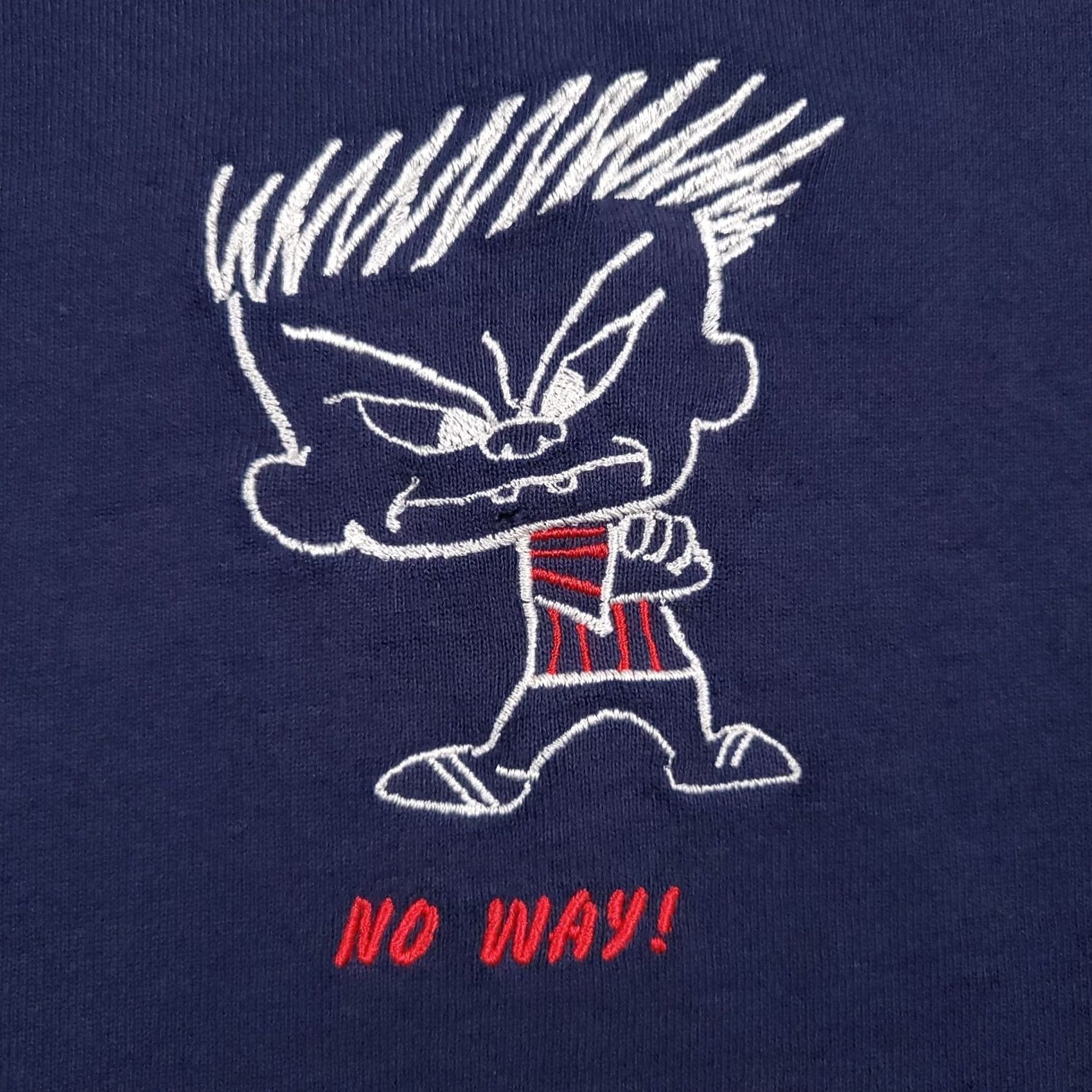 Fruit Of The Loom VINTAGE 90s Negatude Dude No Way Blue Sweatshirt Mens XL Grunge USA Made Size US XL / EU 56 / 4 - 4 Thumbnail