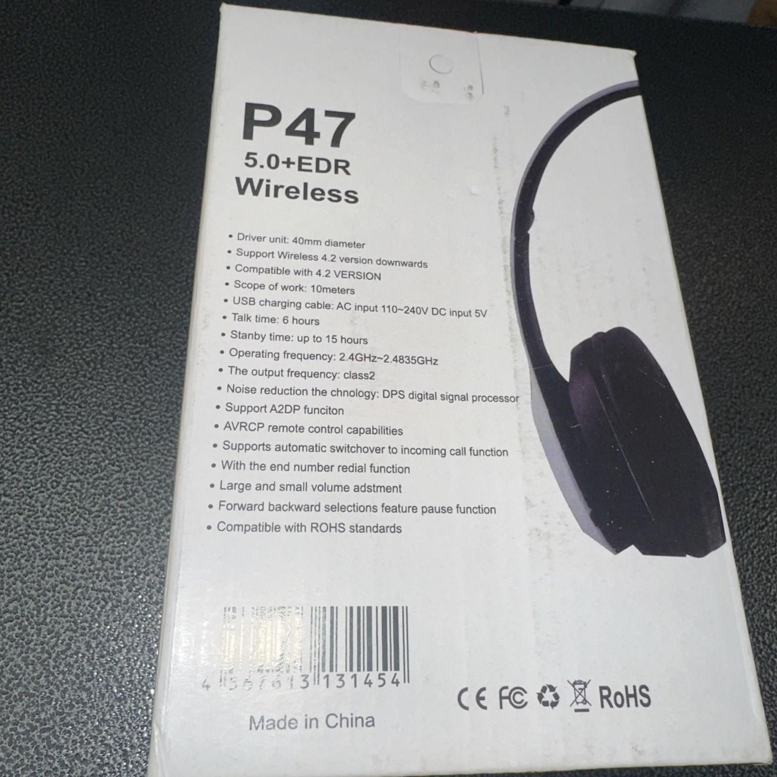The Unbranded Brand Wireless Bluetooth Headphones with Noise Cancelling Over-Ear Size ONE SIZE - 2 Thumbnail