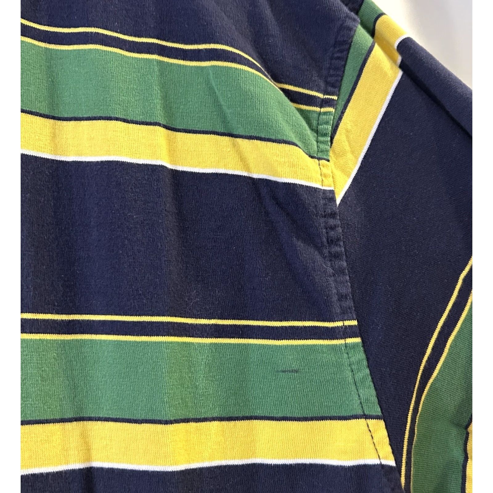 John Deere VINTAGE John Deere Polo Shirt Mens 2XL Short Sleeve Green Blue Yellow Stripe Cotton Casual Travel Tractor Mens Size US XXL / EU 58 / 5 - 4 Thumbnail