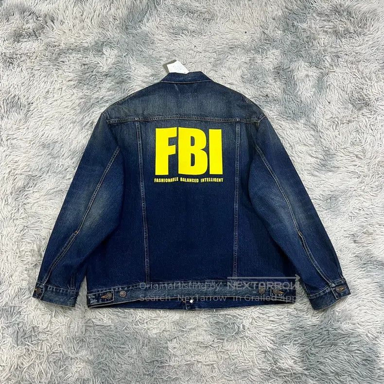 Balenciaga Balenciaga FBI Denim Jacket, Size L Size US S / EU 44-46 / 1 - 6 Thumbnail