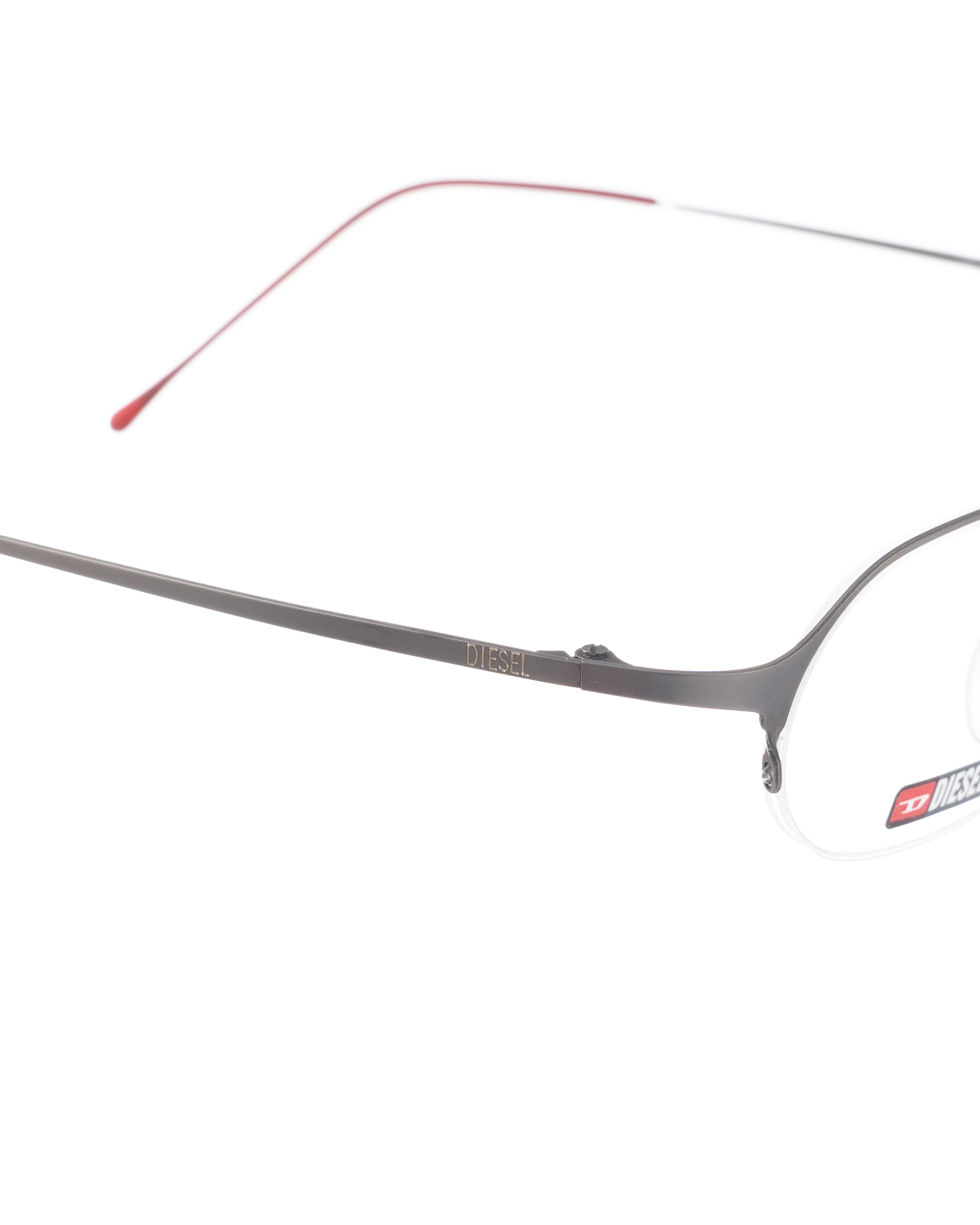 Diesel Diesel 90s Half Rim Oval Silver Metallic & Red Glasses Size ONE SIZE - 2 Thumbnail