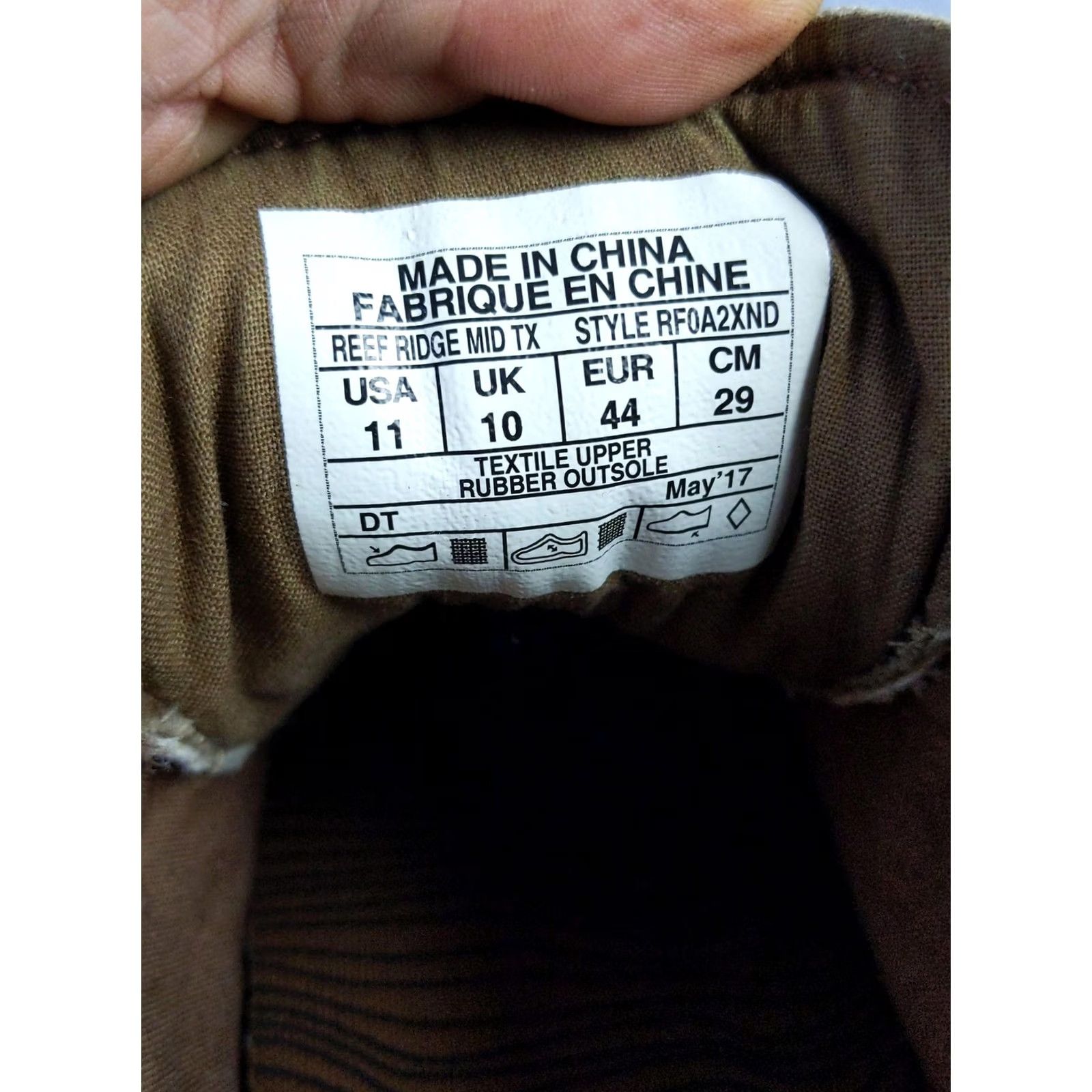 REEF Reef Ridge Mid TX Shoes Mens Size 11 Beige Canvas Suede High Top Casual Sneakers Size US L / EU 52-54 / 3 - 5 Thumbnail