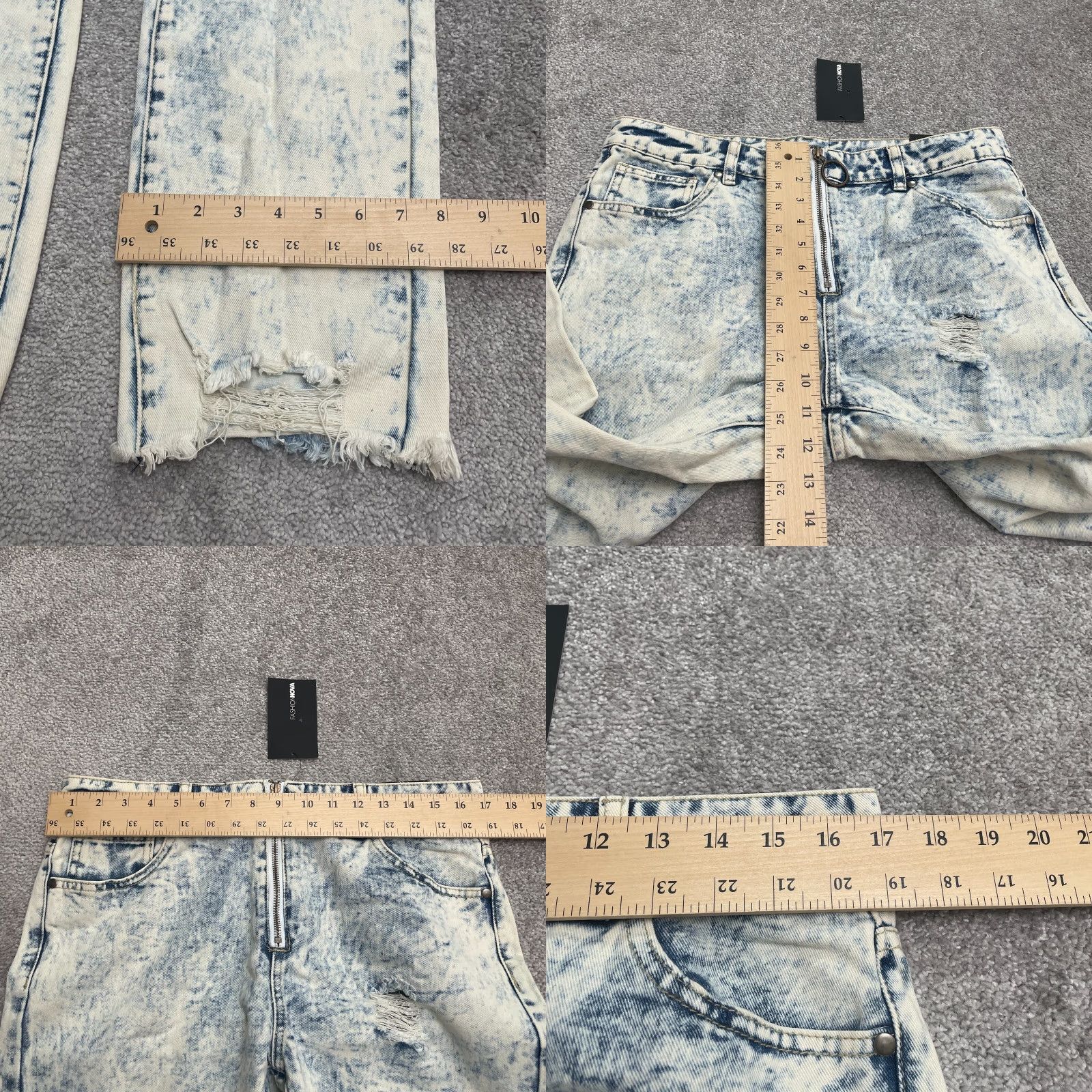 Fashion Nova Fashion Nova Jeans Juniors 11 34x28 Blue Distressed Boyfriend Denim Womens Size 32" / US 10 / IT 46 - 10 Thumbnail