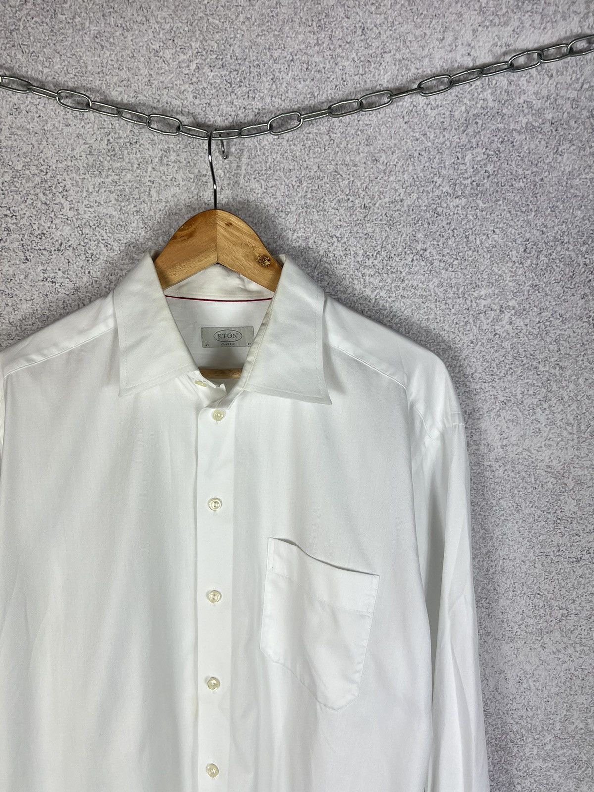 Eton Eton Classic White Shirt Button Up Size US XL / EU 56 / 4 - 2 Thumbnail