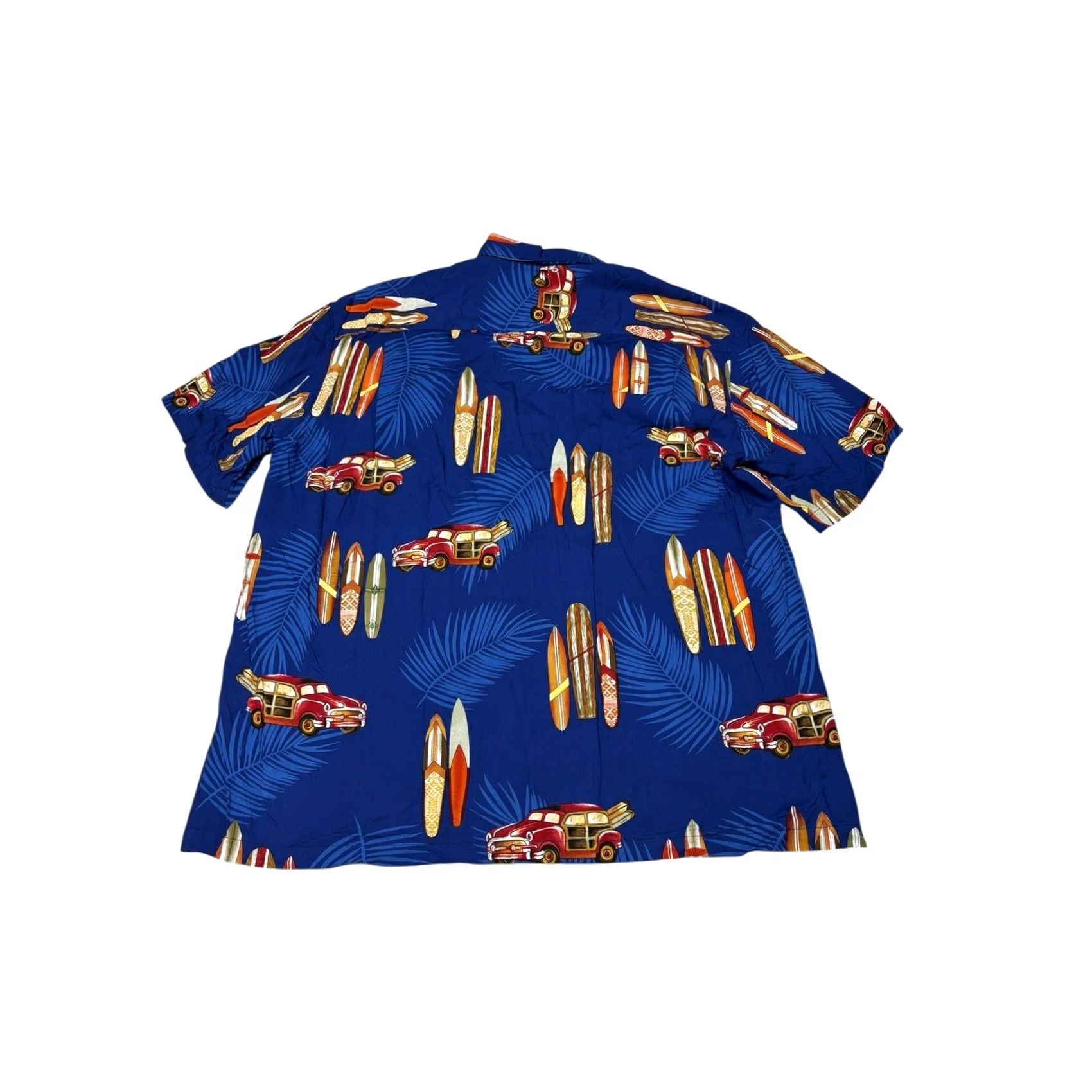 Vintage VINTAGE Two Palms Mens Blue Woodie Car Surfboard Shirt Rayon Made in Hawaii L Size US L / EU 52-54 / 3 - 4 Thumbnail