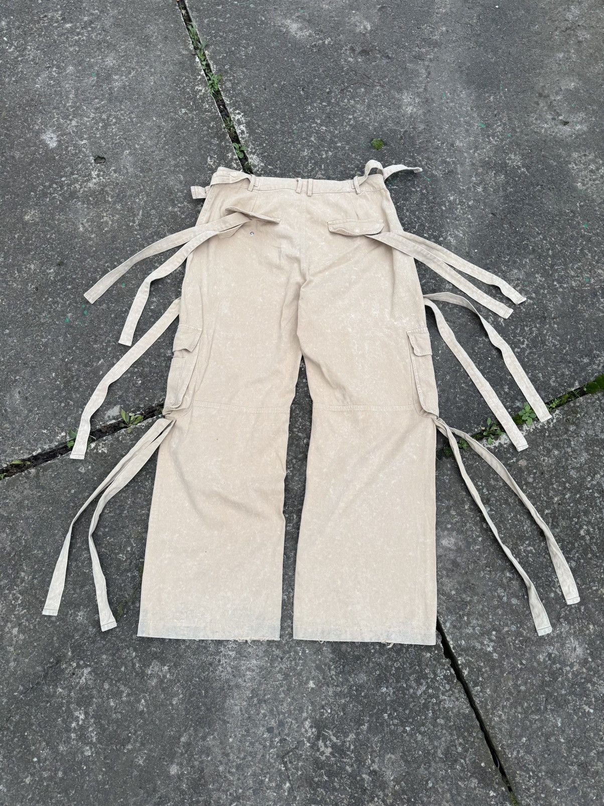 Japanese Brand Avant Garde Rick Owen’s Style Bondage Stripe Cargo Pants Y2K Size 34" / US 12 / IT 48 - 9 Thumbnail