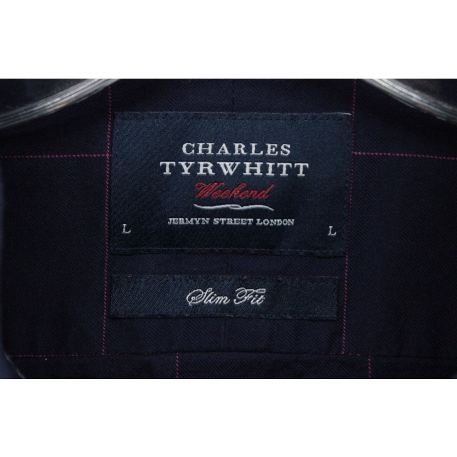 Charles Tyrwhitt VINTAGE Charles Tyrwhitt Weekend Shirt Men L Purple Windowpane Plaid Slim Fit Long Sleeve Size US L / EU 52-54 / 3 - 5 Thumbnail