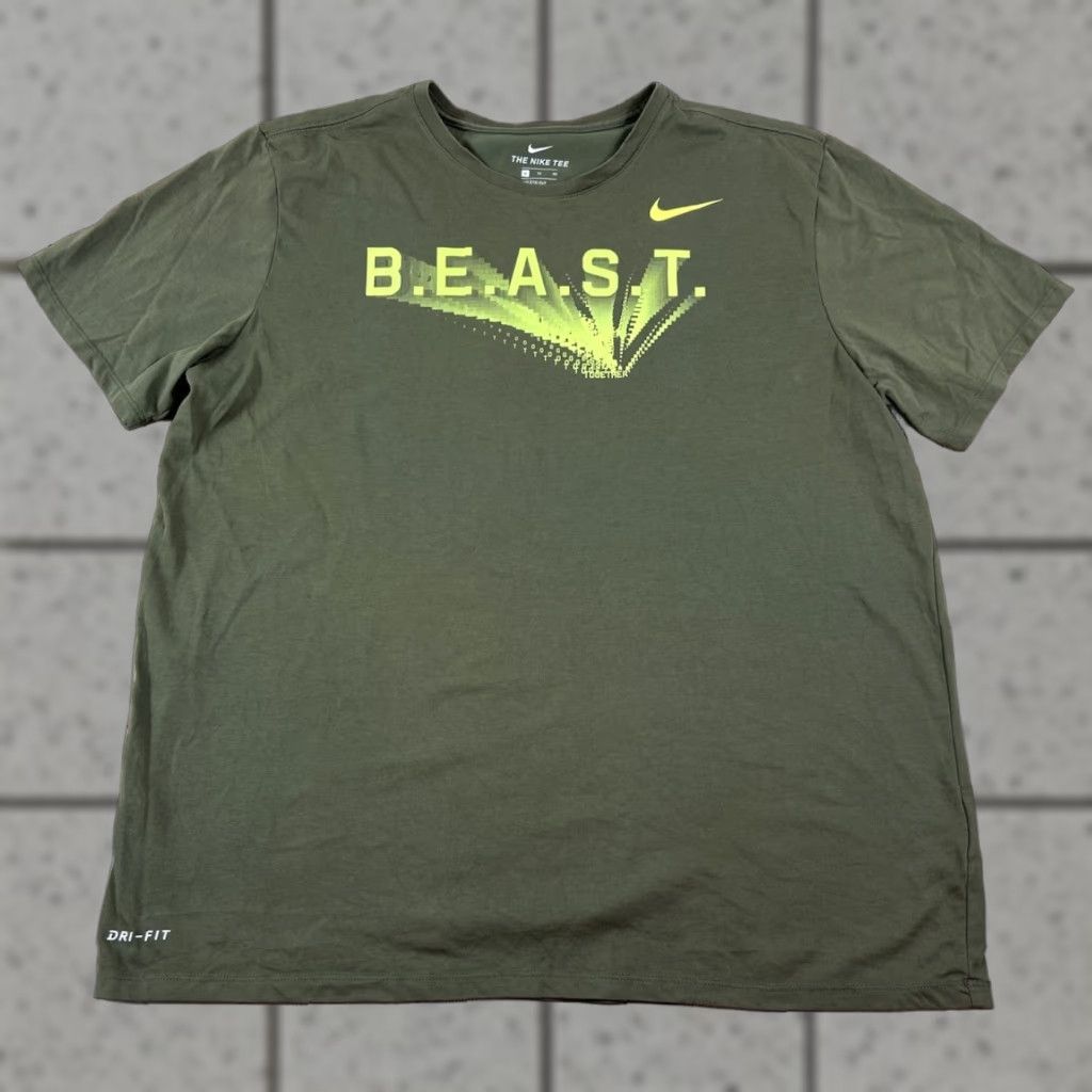 Nike Mens Nike Dri Fit Athletic Cut Beast Green Shirt XL Size US XL / EU 56 / 4 - 1 Thumbnail