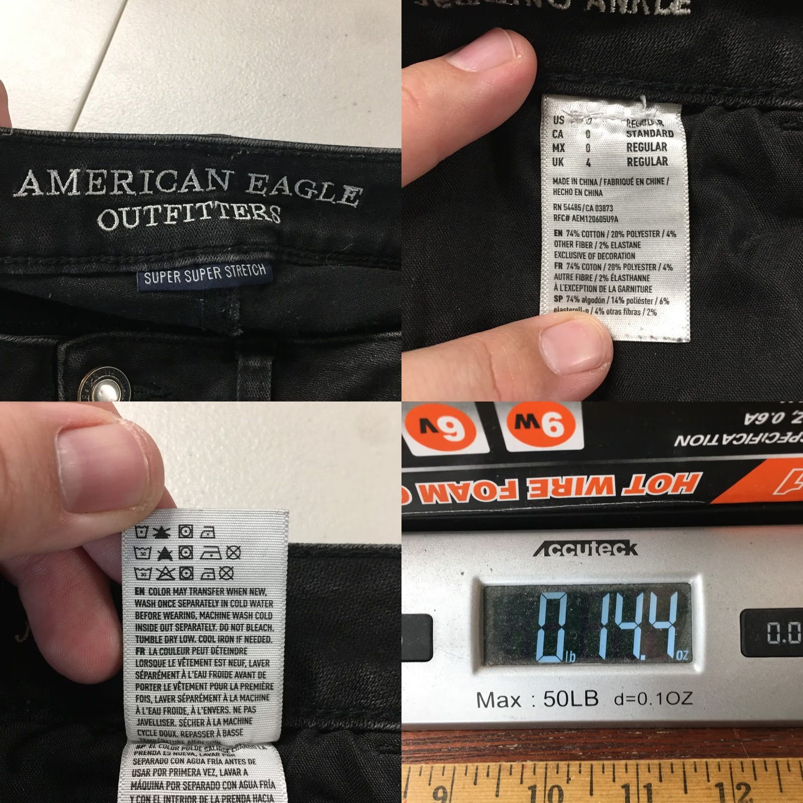 American Eagle Outfitters American Eagle Outfitters Jegging Ankle Jeans Womens 0R Black Denim Distressed Jeans Womens Regular 0 Size 25" / US 0 / IT 36 - 11 Thumbnail