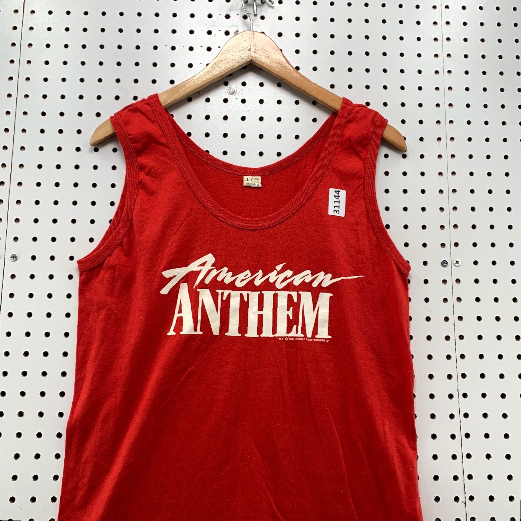 Vintage VINTAGE American Anthem Movie Promo Tank Shirt Red Mens S Small 80s Film Theme Crew Neck Cotton T-Shirt Men Size US S / EU 44-46 / 1 - 2 Thumbnail