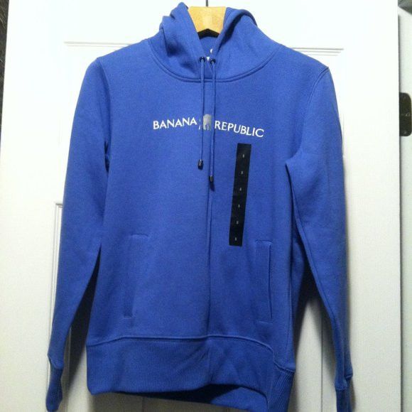 Banana Republic BANANA REPUBLIC MEN'S NEW BLUE COTTON BLEND HOODIE SIZE: S Size US S / EU 44-46 / 1 - 1 Thumbnail