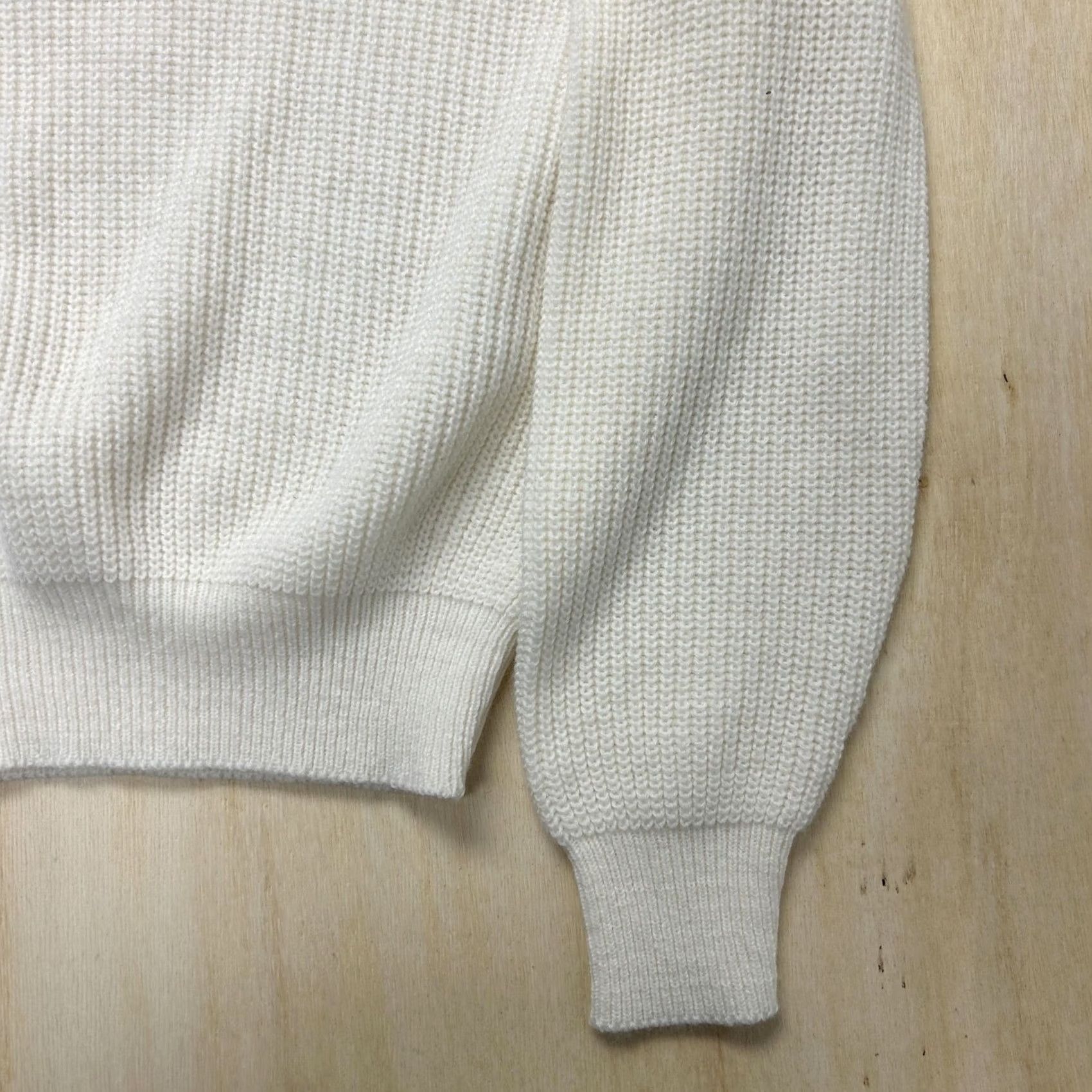Vintage VINTAGE Kate Collins Sweater Womens Medium White Mock Neck Waffle-Knit USA Size M / US 6-8 / IT 42-44 - 4 Thumbnail
