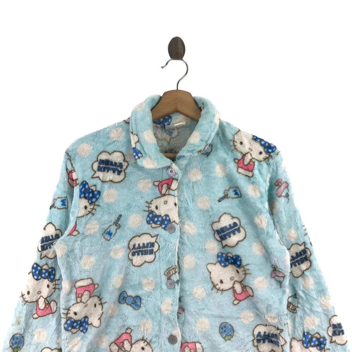 Vintage Vtg HELLO KITTY SANRIO Anime Cartoon Fleece Shirt Casual Size M / US 6-8 / IT 42-44 - 2 Thumbnail