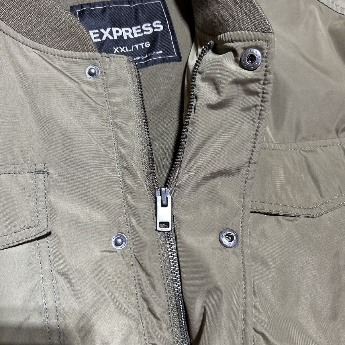 Express Express Military Bomber Style Jacket Olive Green Mens 2XL Size US XXL / EU 58 / 5 - 3 Thumbnail