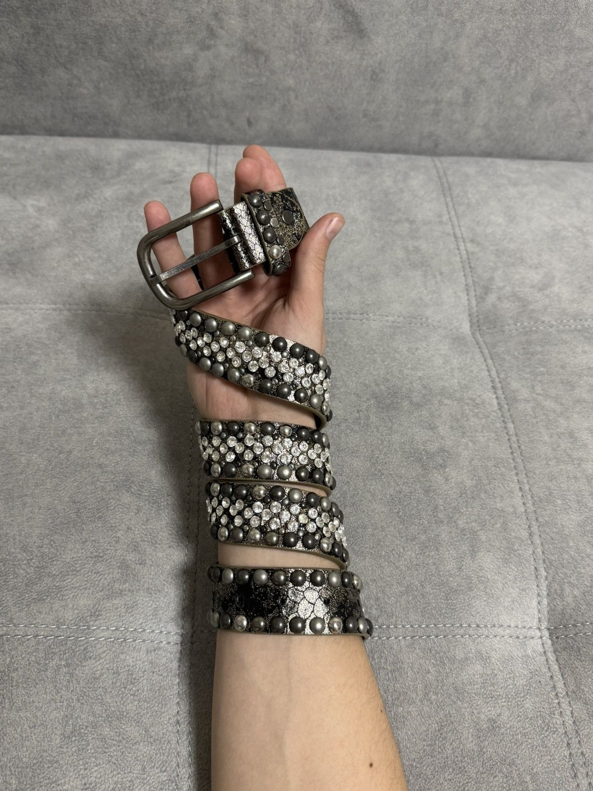 Japanese Brand × Vintage Vintage Y2K leather avant garde glamour belt Size ONE SIZE - 3 Thumbnail