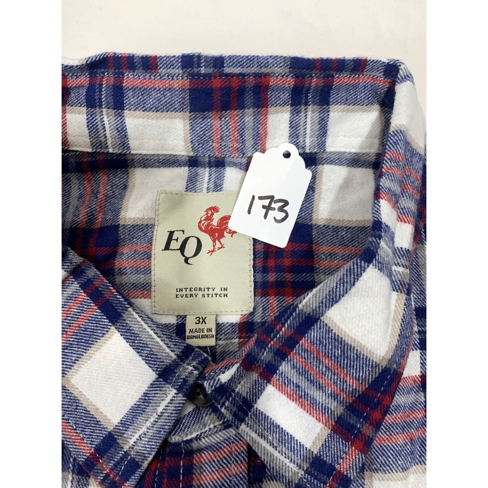 Vintage Eq Equilibrio Shirt Button Front Plaid Red Blue Long Sleeve 3XL Mens Size US XXL / EU 58 / 5 - 6 Thumbnail