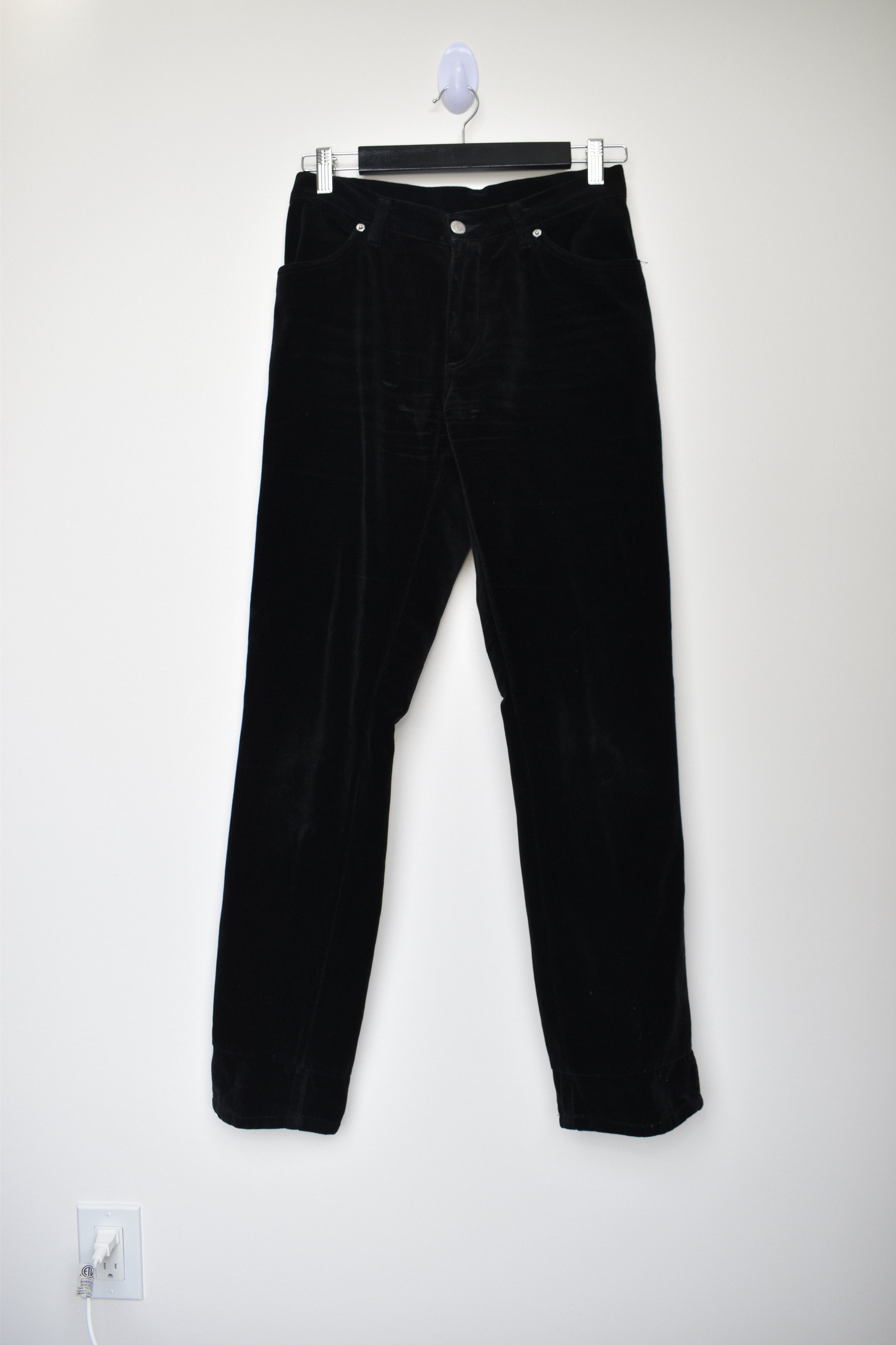 Helmut Lang Helmut Lang 1997 Jeans GTR Velvet Holster Pants Black Size US 29 - 1 Thumbnail
