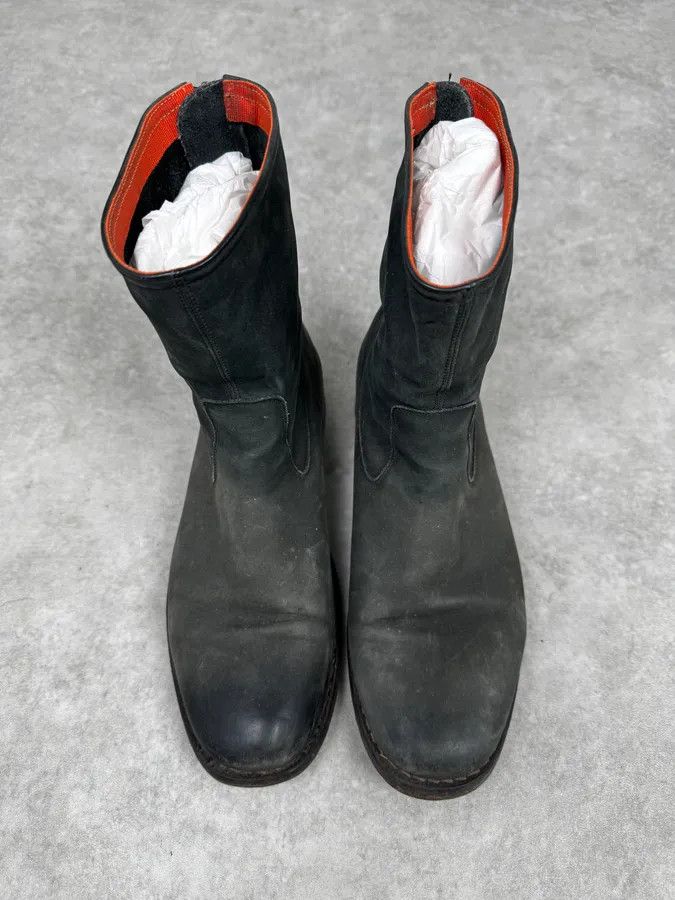 Vintage 2000s Premiata Grey Leather Backzip Boots Size US 7.5 / IT 37.5 - 3 Thumbnail