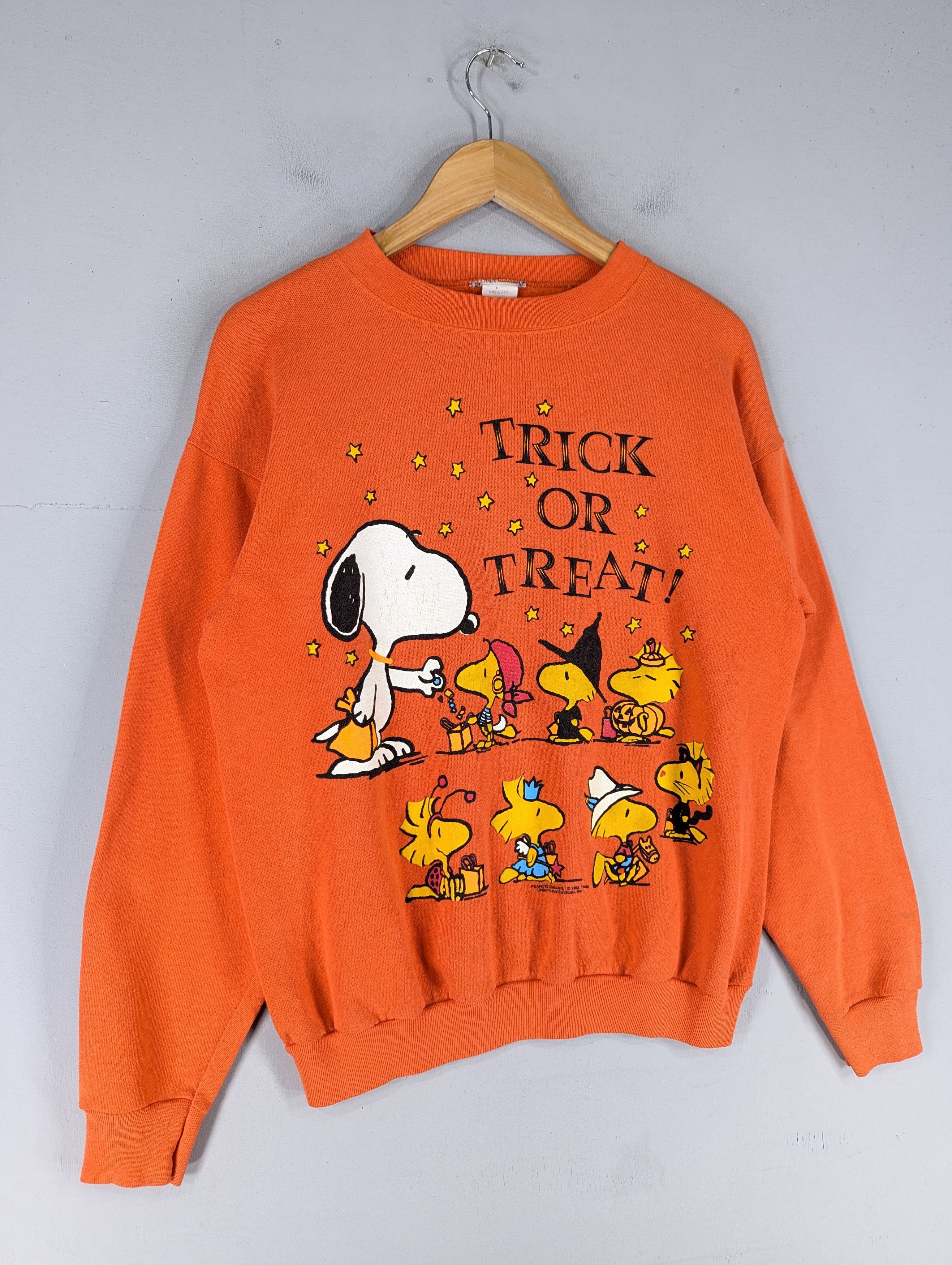 Cartoon Network Vintage 80s Peanuts Characters Orange Sweatshirt Size US M / EU 48-50 / 2 - 3 Thumbnail