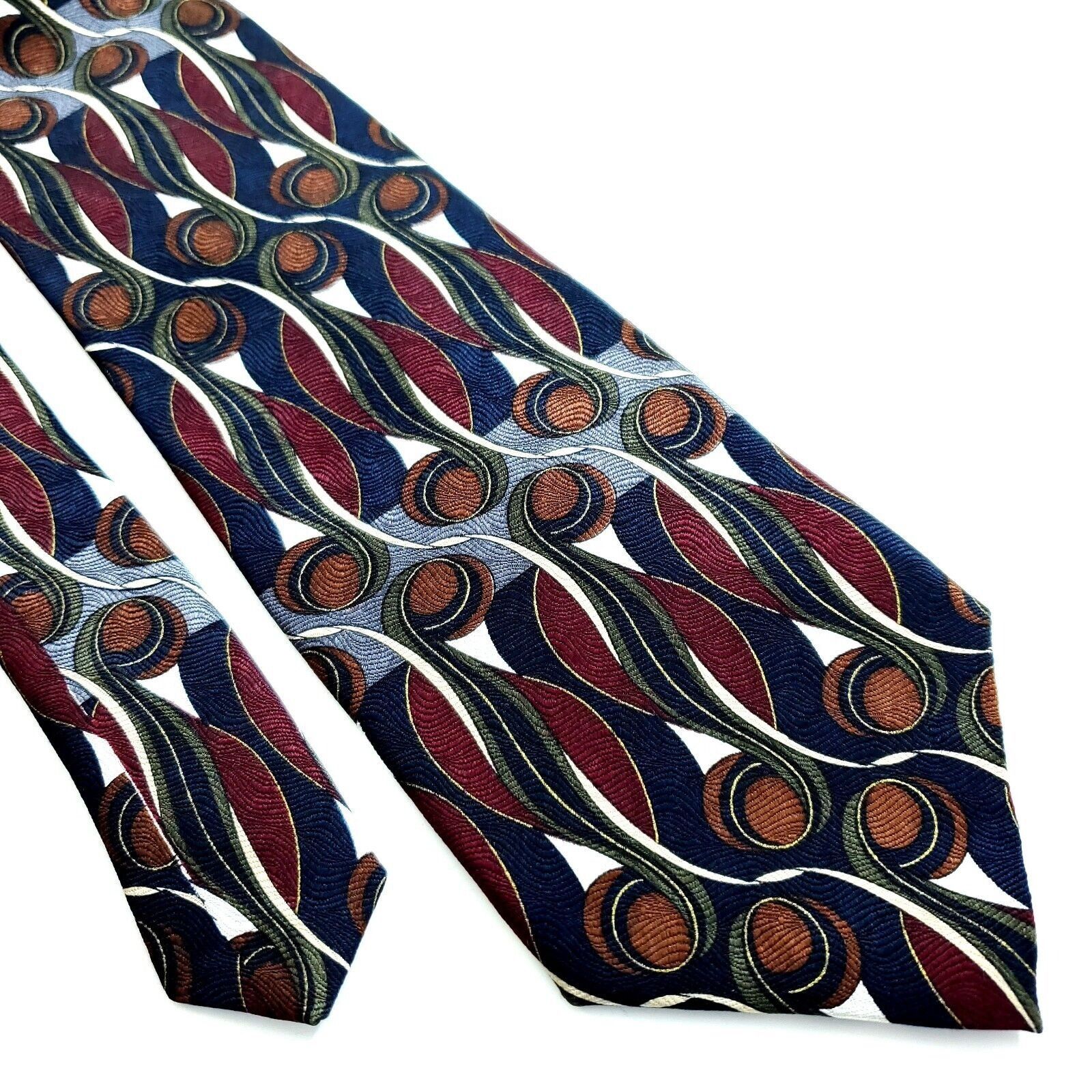 Designer Martin Wong XL Multi-Colored Abstract Long Wide Silk Tie Size ONE SIZE - 1 Thumbnail