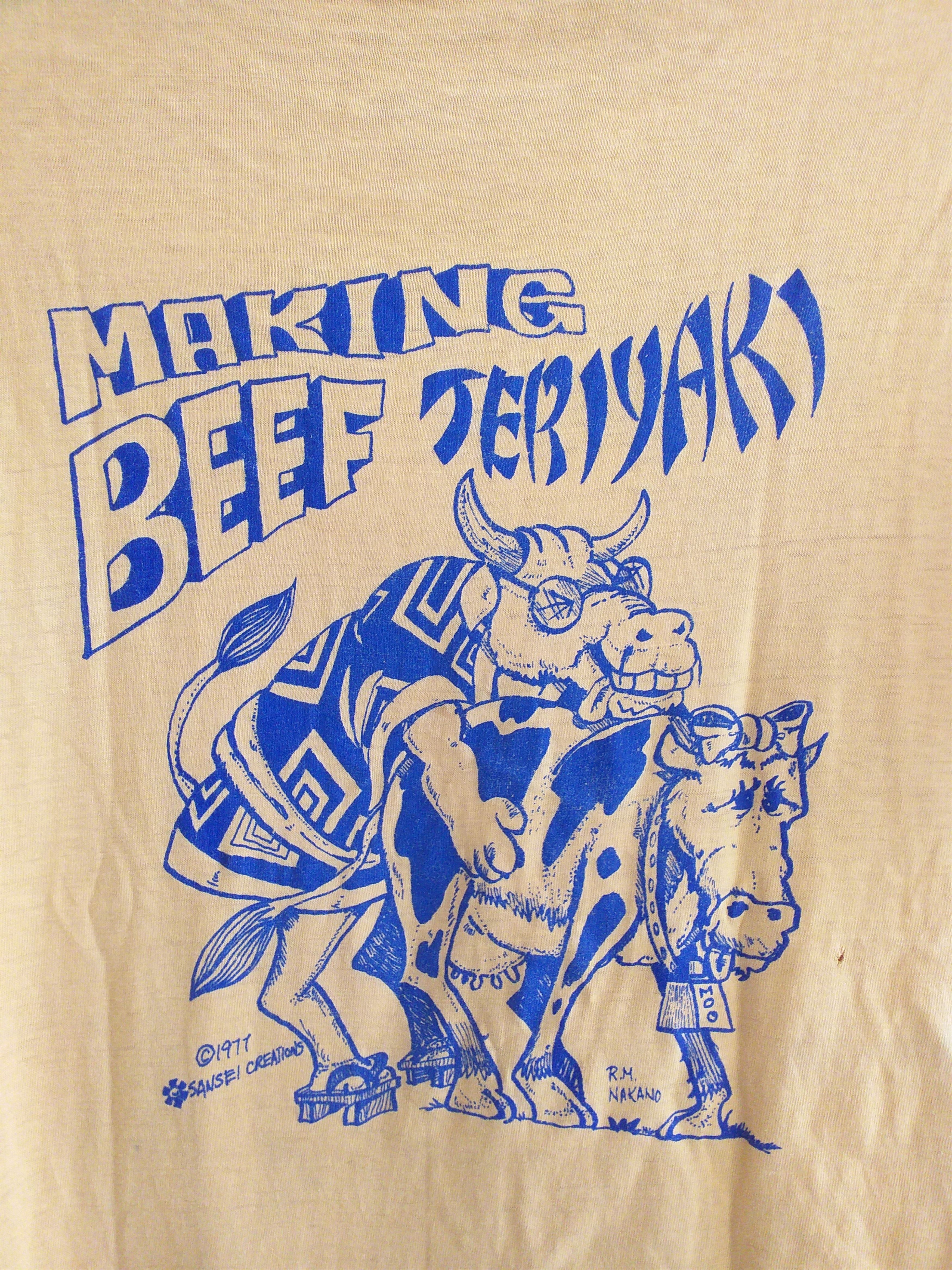 Japanese Brand Vintage 1977 sansei creations making beef teriyaki t shirt Size US M / EU 48-50 / 2 - 3 Thumbnail