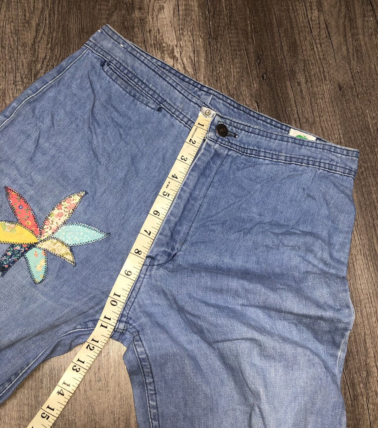 Hysteric Glamour × Vintage Vintage Miss Texwood Flared Jeans Flower Patches Design Size 29" - 21 Thumbnail