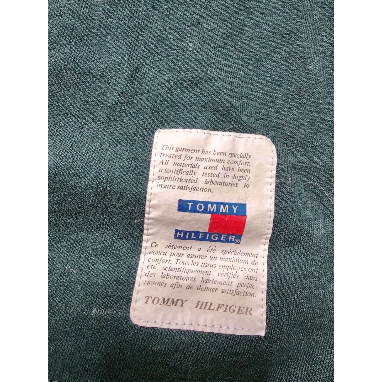 Tommy Hilfiger VINTAGE Tommy Hilfiger Tommy Jeans T Shirt Logo Green Adult L Crew Neck Short Sleeve 1990s Mens Shirt Size US L / EU 52-54 / 3 - 2 Thumbnail