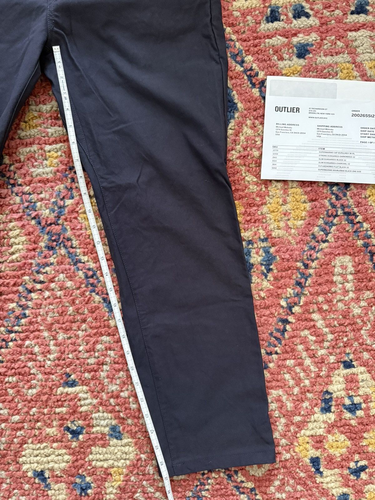 Outlier Outlier NYC Strong Dungarees Dark Indigo Pants Men’s 32 Size US 32 / EU 48 - 9 Thumbnail