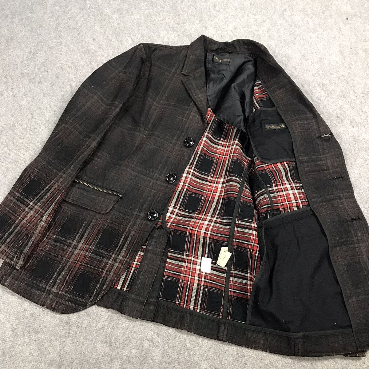 If Six Was Nine × Japanese Brand × Levi's Vintage Clothing LEVIS FLANNEL BLACK PUNK JAPAN STYLE BLAZER COAT JACKET Size US M / EU 48-50 / 2 - 10 Thumbnail
