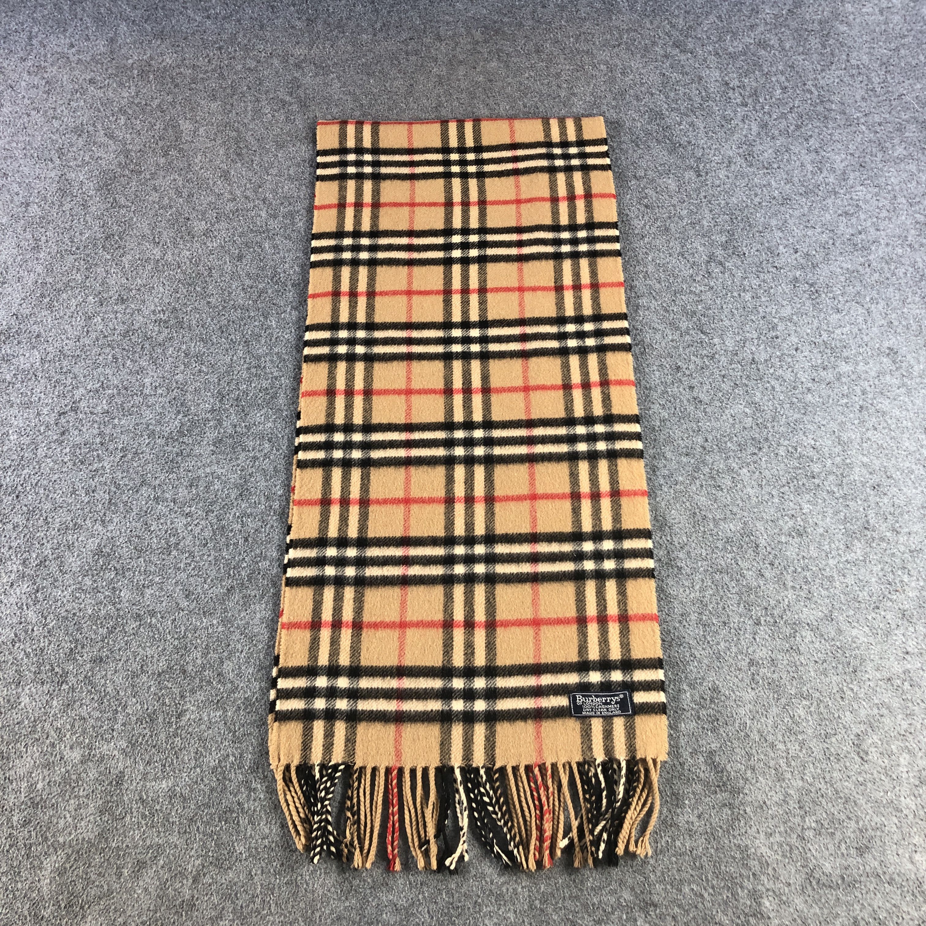 Burberry Burberrys Nova Check Tanned Cashmere Scarf Muffler V2818 Size ONE SIZE - 2 Thumbnail