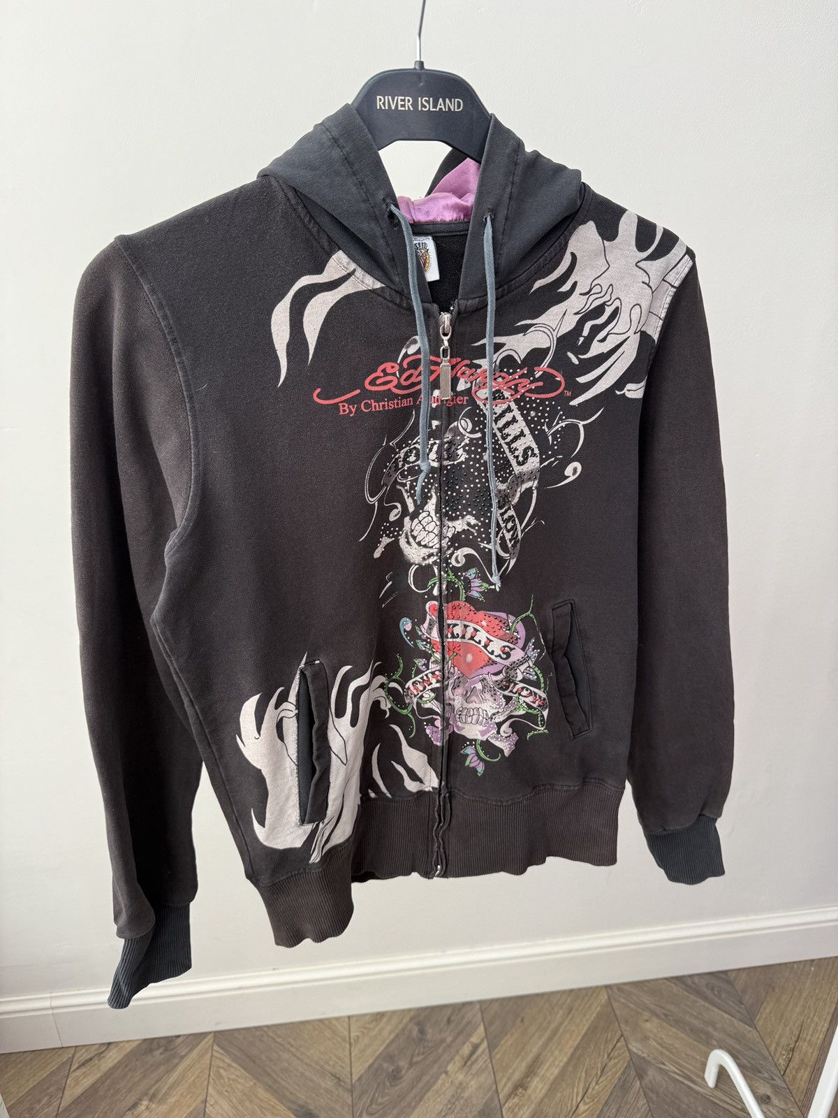 Ed Hardy Vintage Ed Hardy by Christian Audigier Women’s Zip Hoodie Size M / US 6-8 / IT 42-44 - 4 Thumbnail