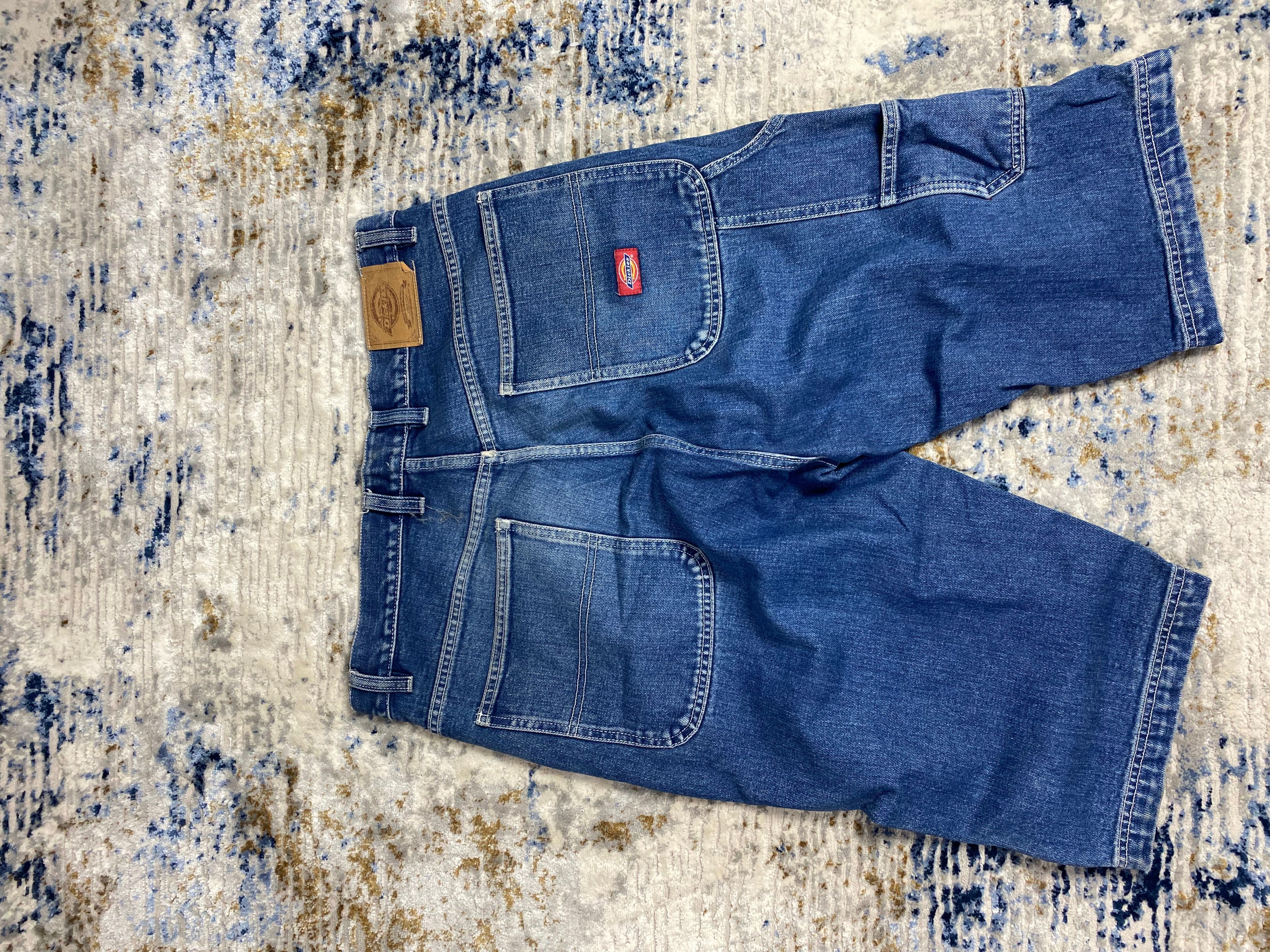 Pre-owned Dickies 90's  Faded Jorts In Washed Blue