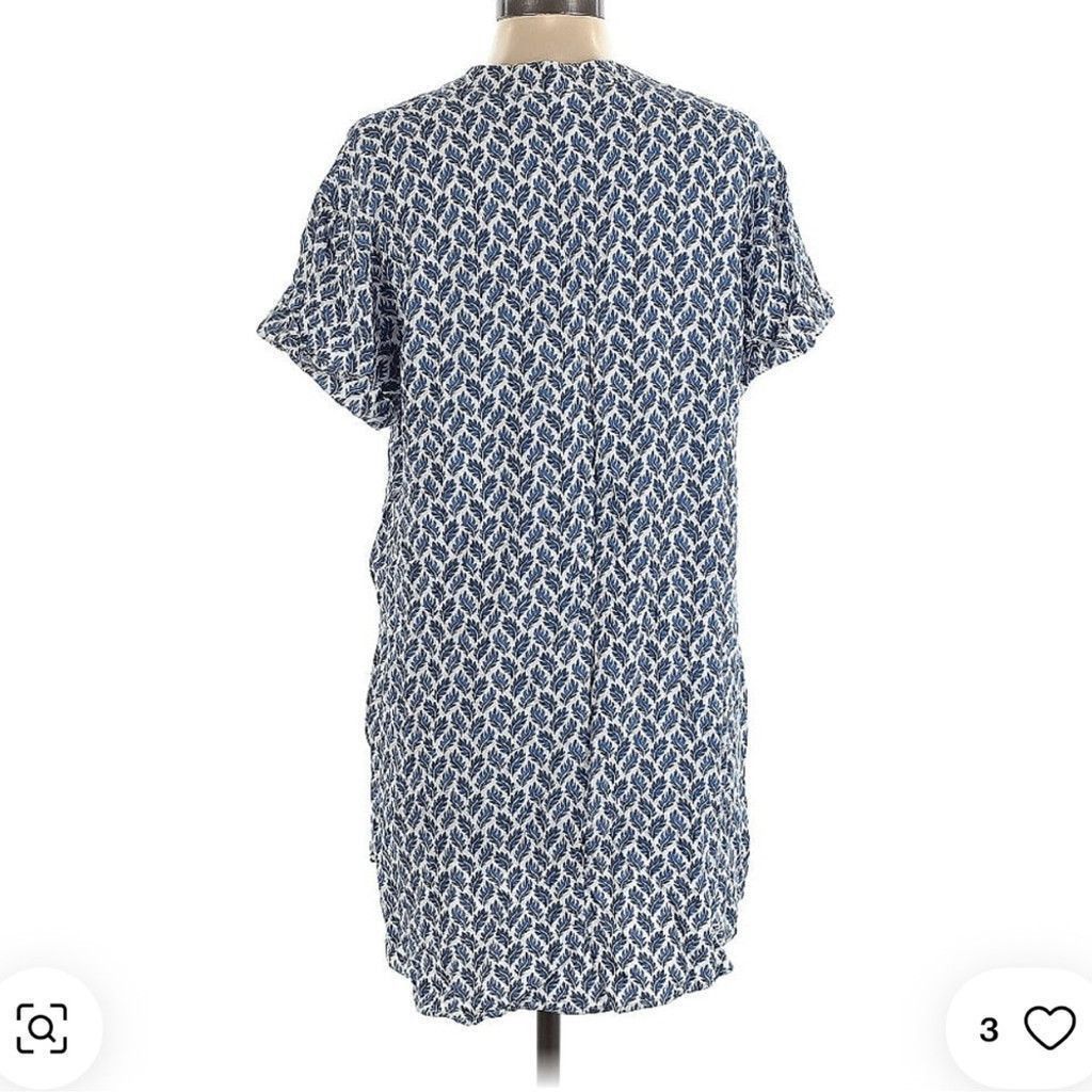 H&M H&M Blue Patterned Midi Dress Size L / US 10 / IT 46 - 7 Thumbnail