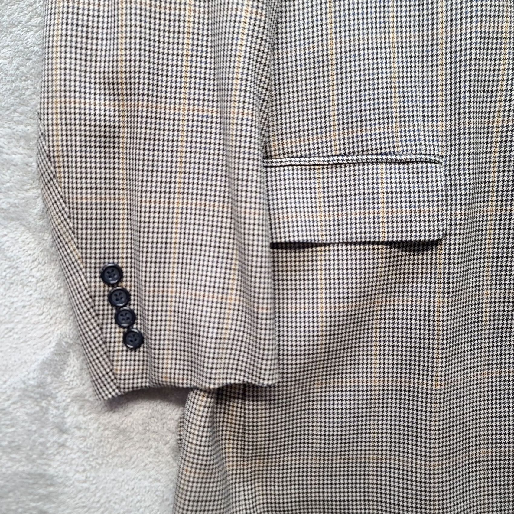 Pendleton Pendleton Blazer Mens 46R Wool Tweed Houndstooth 2 Button Single-Breasted Notch Lapel Multicolor Wool Blazer Mens Size 46R - 7 Thumbnail
