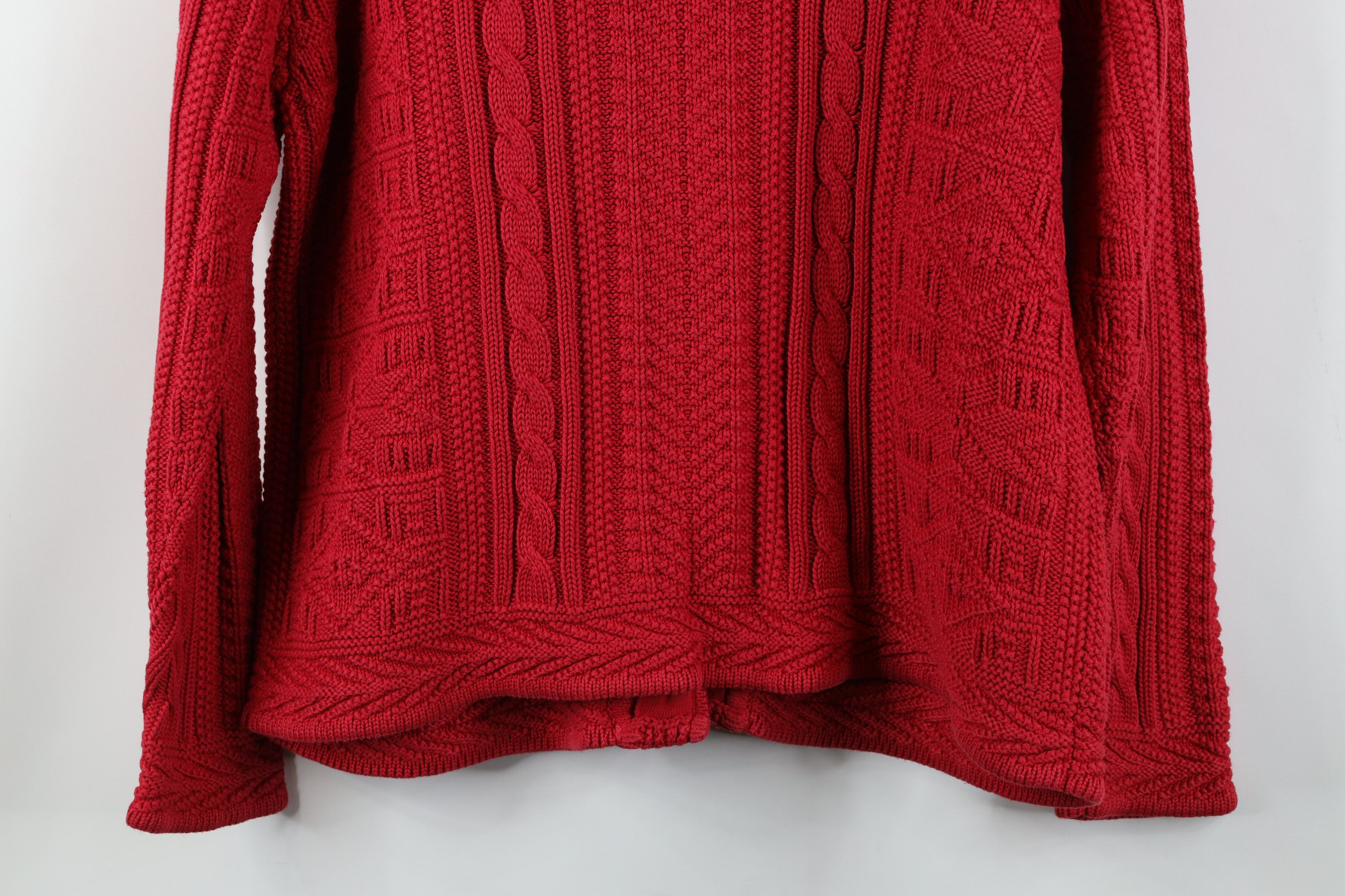 L.L. Bean Vintage LL Bean Snowflake Fisherman Knit Cardigan Sweater Size M / US 6-8 / IT 42-44 - 10 Thumbnail