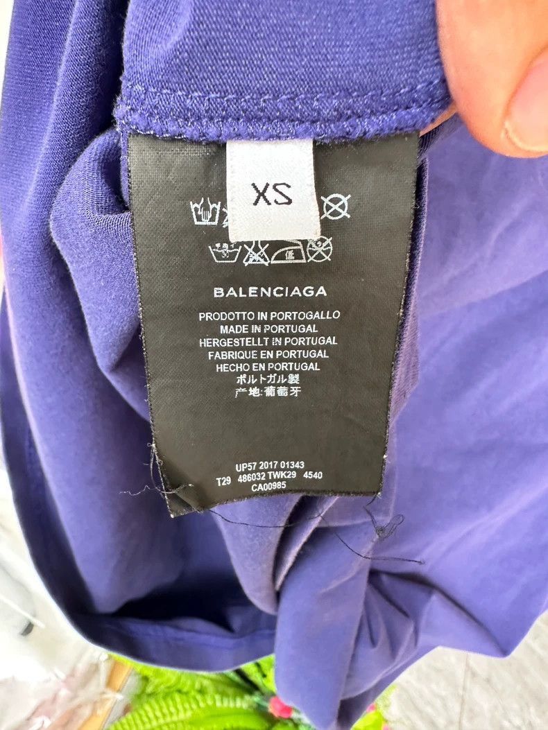 Balenciaga Balenciaga Blue Purple Wave Short Sleeve Shirt-2506 Size US XS / EU 42 / 0 - 6 Thumbnail